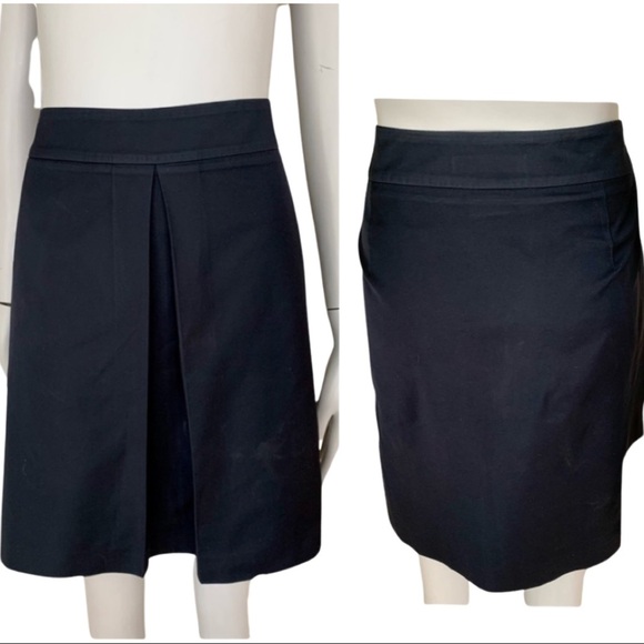 MAXMARA Weekend Pleated A-Line Skirt Navy Blue - Picture 4 of 15